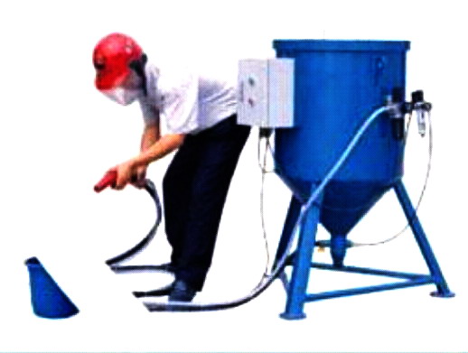 玻璃專用噴砂機(jī)及現(xiàn)場操作圖